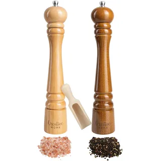 Creative Home Große Salz Pfeffermühle Holz | Set von 2 Mühlen 31,5cm Höhe