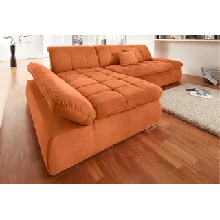 DOMO collection Eckcouch Mikrofaser 3-Sitzer Orange