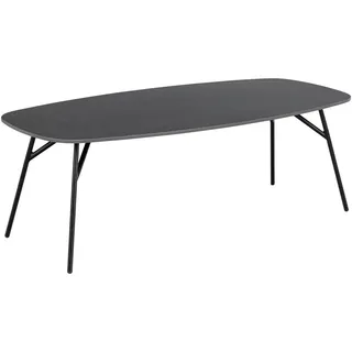 Mid.you Couchtisch , Schwarz , Metall, Keramik , oval , rund , 60x41x120 cm , Wohnzimmer, Wohnzimmertische, Couchtische, Couchtische Keramik
