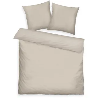 Herding Tom Tailor Satin Wendebettwäsche Braun 1x 220 cm x 200 cm, + 2x 80 x 80 cm - Dunkelbraun, Beige