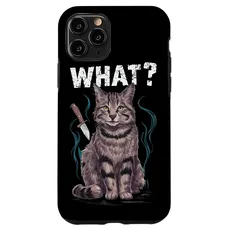 Hülle für iPhone 11 Pro Katze Messer Design Witzige Tier Katzen