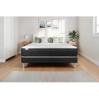 Matratzenset VITAL SPRING 90 x 200 cm Bettrahmen Kit schwarz - Schwarz