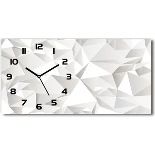 Wanduhr aus Glas – 60x30 cm - Glasbild - Glasuhr - Gehärtetes Glas - schwarze-zeiger - Abstrakter Hintergrund