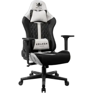 Kraken Chairs Helios Bürostuhl Ergonomisch, Schreibtischstuhl, Drehstuhl, Textil Gaming Sessel, Gamingstuhl, bis zu 130 kg, Schwarz/Grau - Grau