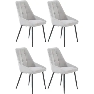 Jockenhöfer Esszimmerstuhl ROGER Webstoff hellgrau 4er Set