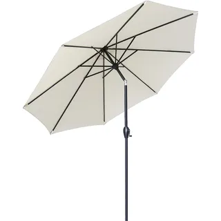 Sekey Sonnenschirm 300cm Marktschirm mit Kurbel, Gartenschirm, 8 Streben, Sonnenschutz 50+, Creme - Creme