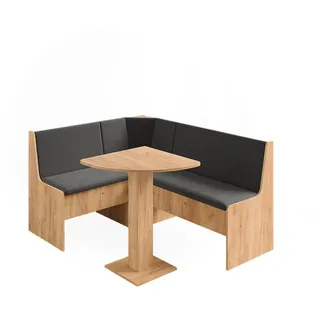 Vicco Eckbankgruppe Ramon, Goldkraft Eiche, 137.6 x 92.8 cm mit ecktisch, Model 63213 - Braun