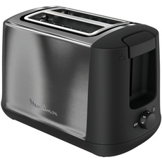 Moulinex Subito Select LT3408 Toaster mit zwei Fächern, Edelstahl, automatische Zentrierung, Größe variabler Fächer, elektronische Steuerung, Silber, LT3408