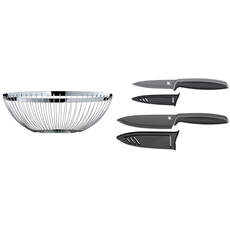 WMF Concept Obstkorb groß 26 cm & Touch Messerset 2-teilig, Küchenmesser mit Schutzhülle, Spezialklingenstahl antihaftbeschichtet, scharf, Kochmesser, Gemüsemesser, schwarz