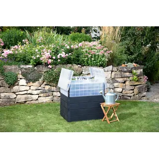 GARANTIA Hochbeet Ergo Quadro Turbo Plus M 85 x 60 x 85 cm Grau