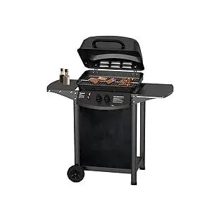 Gasgrill 2 Brenner, Klein für Balkon, Outdoor Grillwagen Mit Druckminderer und Gasschlauch, 106.44*55.6*103.85 cm, Geeignet für DE,AT,SK,CH,LU, für 50 mbar, 6.0 kW