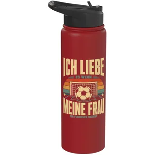 Ich Liebe Meine Frau Fernseher Freigibt Fußball Spieltag Stainless Steel Insulated Water Bottle