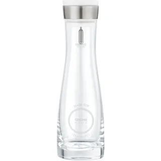 Grohe Blue - Glaskaraffe mit Deckelset (Edelstahldeckel mit Kippverschluss, integriertes Sieb, spülmaschinenfest, 1,0l Volumen), 40405001
