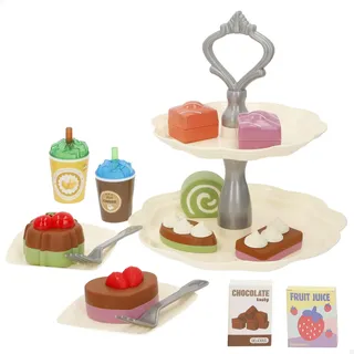 COLORBABY My Colors Spielzeug-Dessert-Set, 16-teilig, inkl. Tablett mit doppelter Höhe, Kuchen und Getränke, pädagogisches Spielzeug für Kinder ab 24 Monaten, Rollenspiel für Kreativität und Spaß