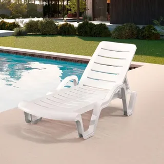 Set Von 18 Profi Plastik Sonnenliegen für Pools und Resorts