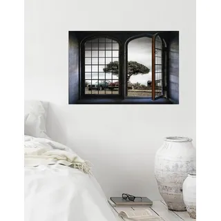 queence Wandsticker »Baum« Wandsticker, Wandbild, selbstklebend, 3D, Fenster, grau