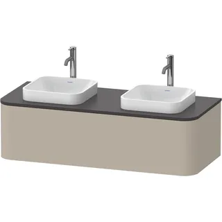 Duravit Happy D.2 Plus Konsolenwaschtischunterbau wandhängend, 1300x550 mm, 1 Auszug, für Aufsatzbecken, HP4943B6060, Farbe: Taupe Seidenmatt Lack