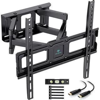 PERLESMITH TV Wandhalterung, Wandhalterung Fernseher für 26-70 Zoll TV 45kg | 3 Höheneinstellungen, TVs Halterung Schwenkbar Neigbar 43 55 Zoll, VESA 100x100-400x400 mm