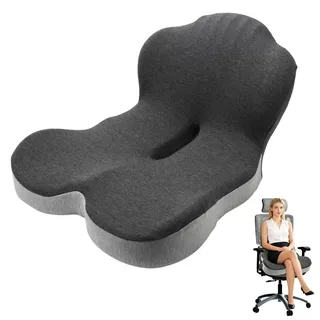 Tutamaz Orthopädisches Sitzkissen mit Rückenlehne, Lendenwirbelstützkissen, Memory Foam Coccyx, Ergonomisches Sitzkissen, Tailbone Pain Relief Kissen, für Bürostuhl & Auto, Stuhlkissen, Ergonomisches