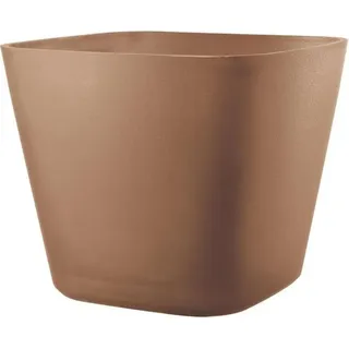 Blumentopf, Quadratisch, 28 x 23,5 cm, 12 L, Terrakotta Optik, Recyceltes Plastik, Frostbeständig & UV-beständig - Bunt