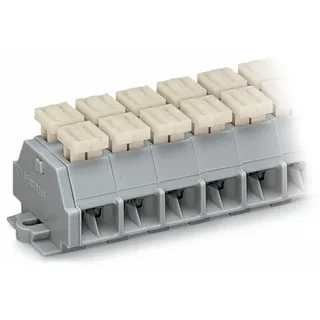 WAGO 261-257/342-000 4-Leiter-Klemmenleiste,beidseitig mit Drückern,mit Rastfüßen,grau 261257342000 - 50 Stück