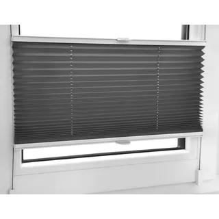 Plissee Faltrollo inkl. Klemmträger anthrazit 70x100 cm Jalousie - Grau