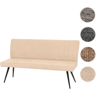Sitzbank HWC-K16, Esszimmerbank Bank Polsterbank, Rückenlehne Stoff/Textil Chenille Metall 160cm ~ c
