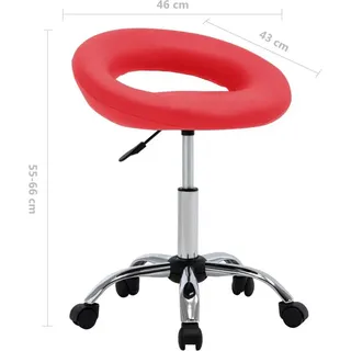 vidaXL Arbeitshocker auf Rollen Kunstleder Rot