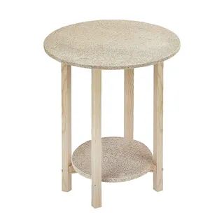 Wellhome WELL HOME MOBILIARIO & DECORACIÓN Runder Gazte Tisch Bahre, Holz, 40 x 75 cm