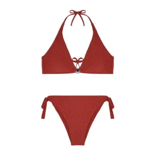 Emporio Armani für Damen. EW003272_AF20238 Bikini Texturiertes Lycra braun (XL), Strandbekleidung, Polyester