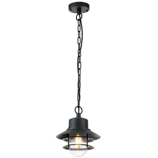 Elstead Lighting AUßENHÄNGELEUCHTE , Schwarz , Metall, Glas , 25.1 cm , Grüner Punkt, RoHS , Lampen & Leuchten, Außenbeleuchtung, Außendeckenleuchten
