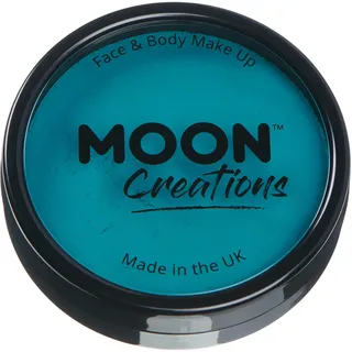 Moon Creations Pro Gesichts- und Körper-Make-up, professionelle Farbfarben-Kuchentöpfe für Gesichtsfarbe, Kostüme, Feste, Halloween für Kinder, Erwachsene (Blaugrün, 36 g)