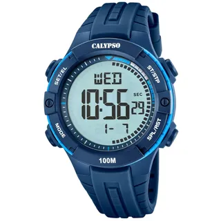 Calypso Uhr Digital Herren aus Kautschuk Blau | Sportuhr, Widerstandsfähiges Glas, Wasserdicht 10 ATM K5884/3