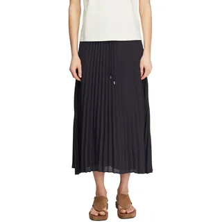 Comma Femininer Chiffon-Plissée-Midirock mit lässigen Tunnelzugdetails
