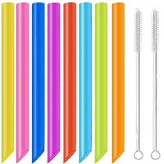 8er-Set Bubble Tea Strohhalme, 26cmx12mm Breite, Bunte Dicke Strohhalme