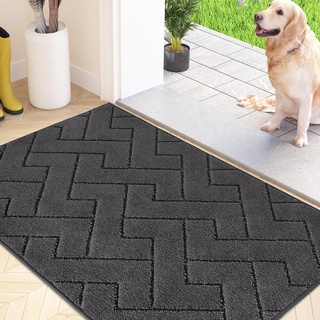 FCSDETAIL Schmutzfangmatte Innen 60 x 90 cm, rutschfeste Fußmatte, waschbar Sauberlaufmatte, absorbierend Türmatte, Fussmatte Teppich für Hund, Eingang, Haustür & Flur