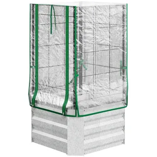 Outsunny Hochbeet, Silberfarben , Metall , 53x90x53 cm , Gartenzubehör, Hochbeete