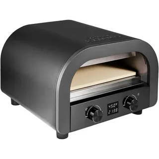 Trisa Electronics Pizzaofen , Schwarz , Metall , 45x28x42.5 cm , RoHS , Kochgeschirr, Küchengeräte, Sonstige Küchengeräte