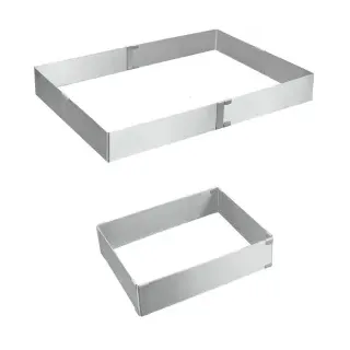 Metaltex Kuchenrahmen rechteckig verstellbar Edelstahl, Kuchenblech optimal anpassbare Maße für perfekte Backergebnisse, Maße: B 22 x H 5 x T 17 cm