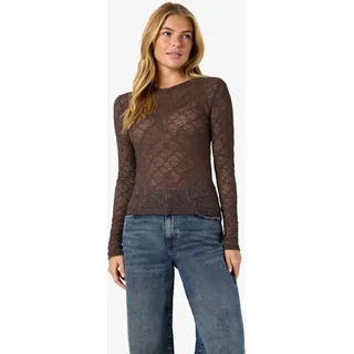 Noisy May Nmjudith L/S Lace Top Noos Braun XL