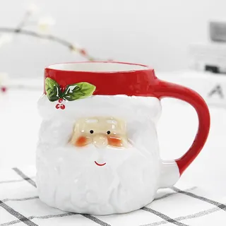 Kreative 3D Weihnachtstasse Keramik Tasse Kaffeetasse Teetasse Kaffee Tee Milch Mug Cup Tasse Becher Coffee Mugs für Weihnachten, Geburtstag, Gedenktag-Weihnachtsmann