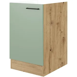 Flex-Well Exclusiv Spülenschrank SPU 50 Cara 50 cm Schilfgrün matt-Artisan Eiche