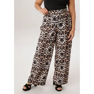 Schlupfhose ANISTON PLUS, Damen, Gr. 54, N-Gr, leoprint, Crêpe, Obermaterial: 95% Polyester, 5% Elasthan, bedruckt, gemustert, figurumspielend knöchellang, Hosen Schlupfhose, in trendigem Leoprint - NEUE KOLLEKTION