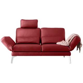 Kawola Ledersofa Hurricane Rot Leder , Echtholz , Füllung: Kaltschaum , 170x87x141 cm , Wohnzimmer, Sofas & Couches, Sofas, 2-Sitzer Sofas