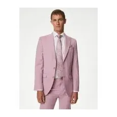 Mens M&S Collection Schmal geschnittene Anzugjacke aus Wollmischgewebe - Pink, Pink, 40-REG