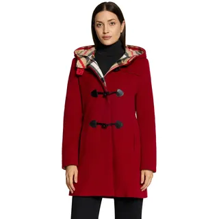 Dufflecoat GIL BRET, Damen, Gr. 44, rot (rot dahlia), Fleece, Obermaterial: 75% Wolle, 20% Polyamid, 5% Kaschmir, unifarben mit Farbeinsatz, tailliert ca. Mitte Oberschenkel, Rundhals, Mäntel Dufflecoat, Dufflecoat mit Kapuze und Wolle/Kaschmir