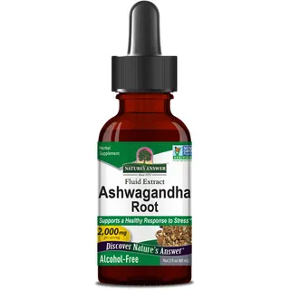 Nature's Answer, Ashwagandha Root (Ashwagandha-Wurzel), 2000mg, 60ml, Laborgeprüft, Glutenfrei, Sojafrei, Vegan, Vegetarisch, Ohne Gentechnik