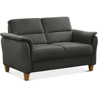 CAVADORE 2er-Sofa Palera mit Federkern / Kompakte Zweisitzer-Couch im Landhaus-Stil / passender Sessel und Hocker optional / 149 x 89 x 89 / Mikrofaser, Grau