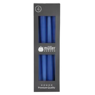 Müller Kerzen Spitzkerzen, delft , Gepresste Stabkerzen mit konisch geformten Fuß, 1 Packung = 4 Stück, (Ø x H): 22 x 245 mm