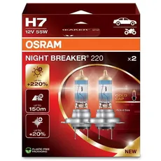 Osram H7 Night Breaker 220 Gold Cap +220% Mehr Licht Auto Halogen Lampe Duobox Neu 2024